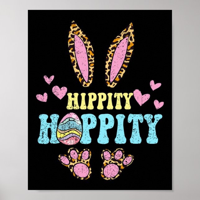 Poster Hippity Hoppity Easter Bunny Egg Hunting Rabbit Sp (Frente)