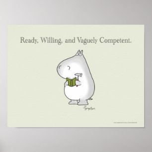 Poster Hippo vagamente competente por Sandra Boynton