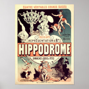 Poster Hippodrome Vintage Publicidade Francesa