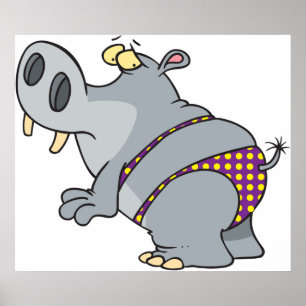Poster Hippopotamus Em Bikini