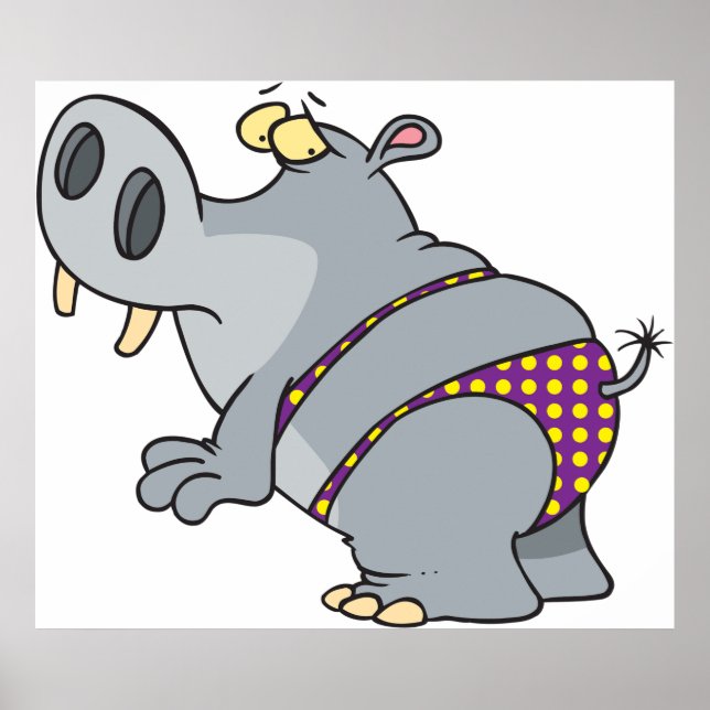 Poster Hippopotamus Em Bikini (Frente)