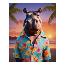 Pôster Hippopotamus Holiday