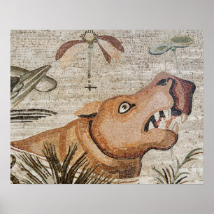 Pôster Hippopotamus, mosaico do Nilo, Casa do Faun