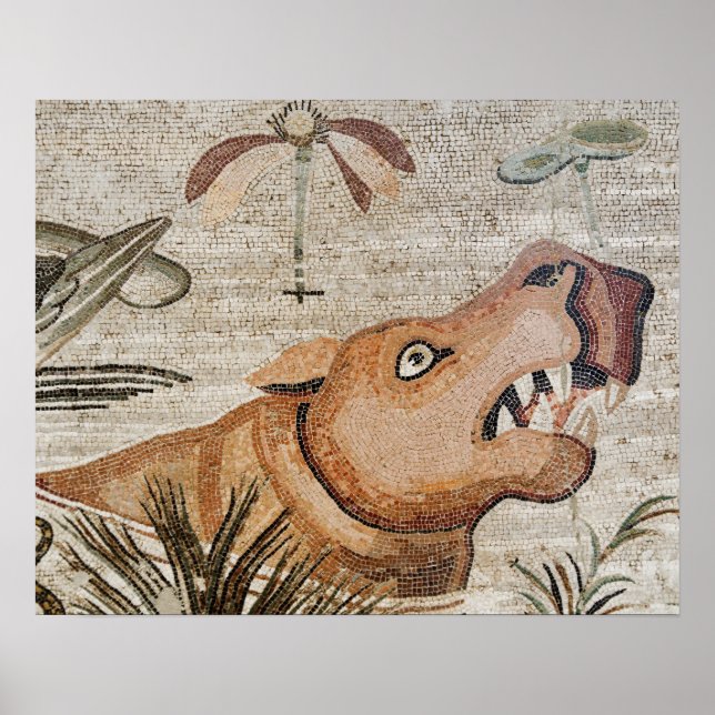 Pôster Hippopotamus, mosaico do Nilo, Casa do Faun (Frente)
