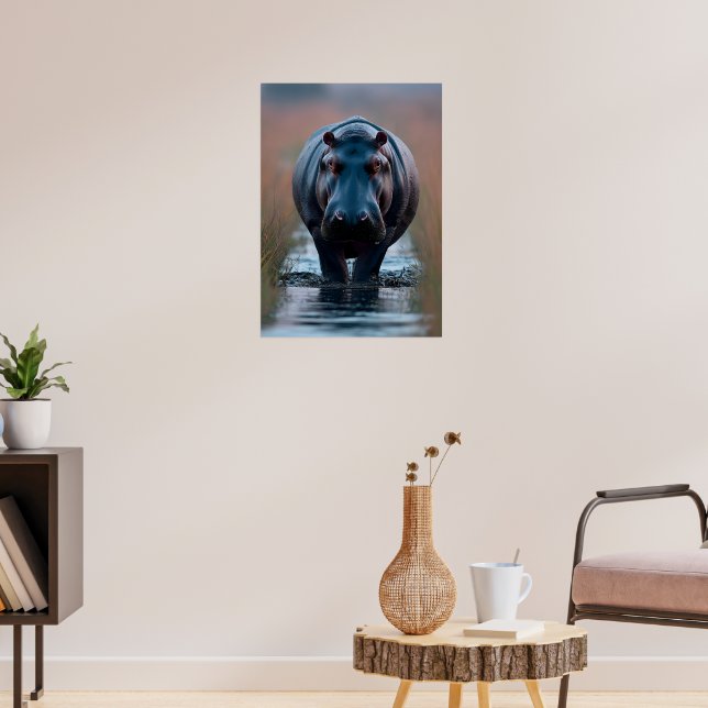 Poster Hippopotâmus poderoso nas zonas úmidas (Sala de Estar 3)