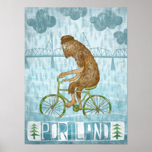 Poster Hipster Bigfoot úmido sujo