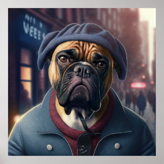 Poster Hipster Bullmastiff
