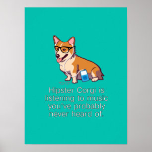 Pôster Hipster Corgi