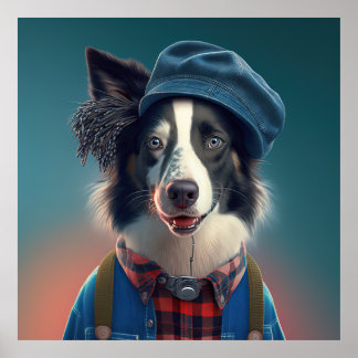 Poster Hipster de Borda Collie