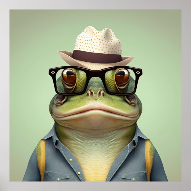 Poster Hipster de Bullfrog Americano (Frente)
