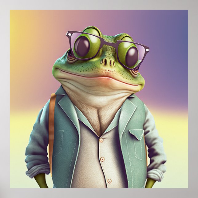 Poster Hipster de Bullfrog Americano (Frente)
