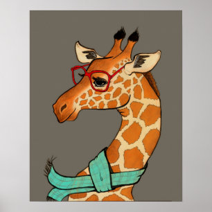 Poster Hipster Giraffe