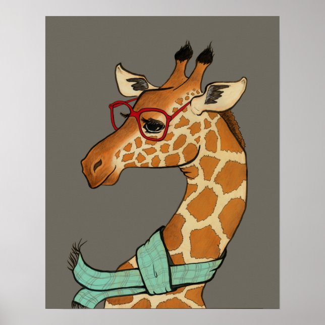 Poster Hipster Giraffe (Frente)