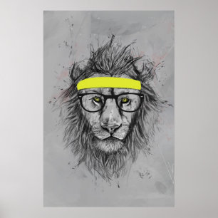 Pôster hipster lion