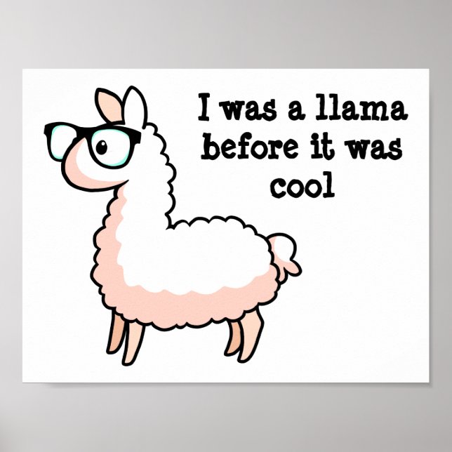 Pôster Hipster Llama (Frente)