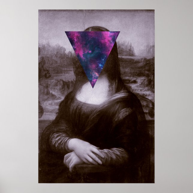 Pôster Hipster Mona lisa. (Frente)