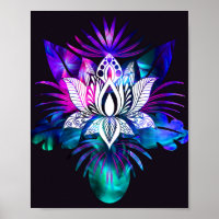 Hipster Retro-Tech Teto Roxo De Flor De Lotus Com