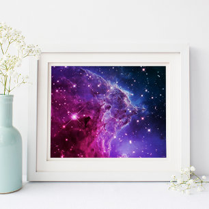 Poster Hipster Roxo Ombre Cabeça de Macaco Nebulosa 10x8