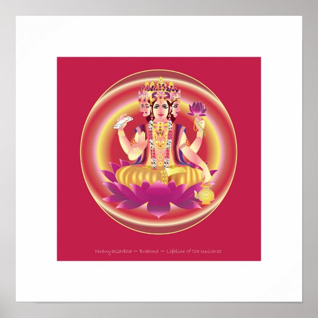Poster hiranyaGarbha ~ Brahma ~criadorDeus (Frente)