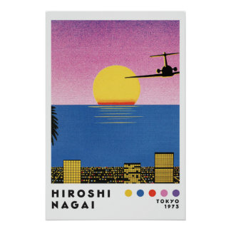 Pôster Hiroshi Nagai Inspired City Pop Travel Poster