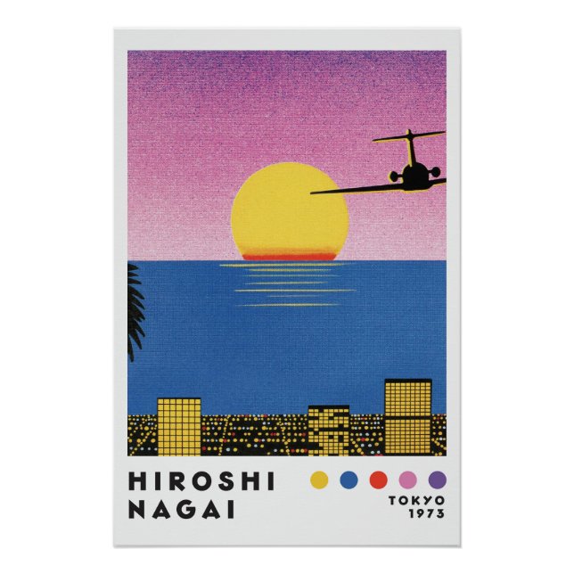 Pôster Hiroshi Nagai Inspired City Pop Travel Poster (Frente)
