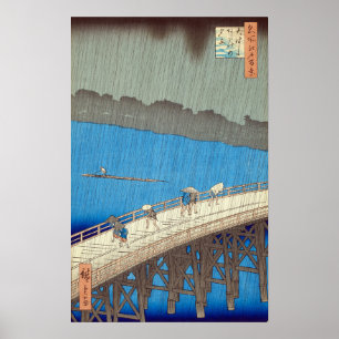 Poster Hiroshige - Ando Downpour Na Ponte Ohashi