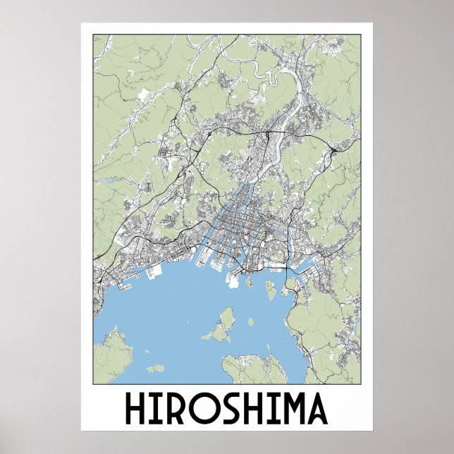 Poster Hiroshima, mapa do Japão (Frente)