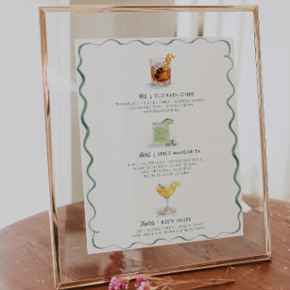 Poster His Hers Theirs | Watercolor Signature Cocktail