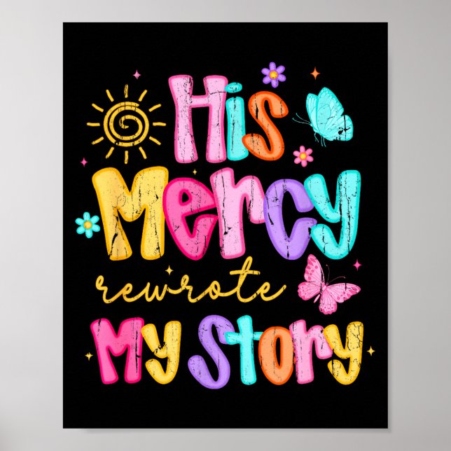 Poster His Mercy Rewrote My Story, Thankful, Fall Christi (Frente)