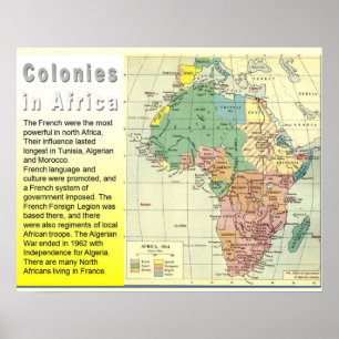 Poster História, colonização, colônias em África