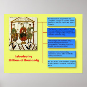Poster História, conquista normanda de Grâ Bretanha,