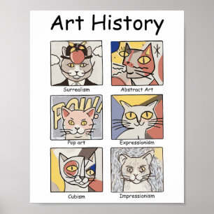 Poster História da Arte Engraçada Pintura Por Obra De Gat