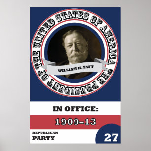 Pôster História de William H. Taft Presidencial retro