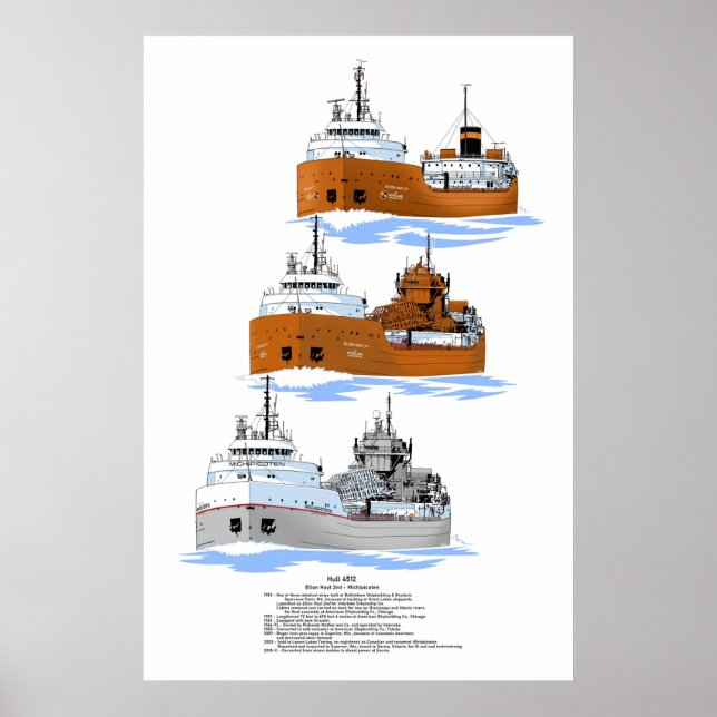 Poster História do cargueiro Michipicoten dos Lagos excel (Frente)