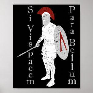 Poster História do guerreiro grego antigo Si latim Vis Pa