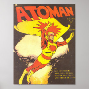 Poster História em quadrinhos do vintage de Atoman