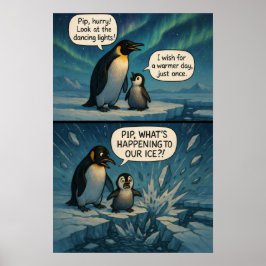 Poster História em Quadrinhos dos Pinguins Aurora – Piada