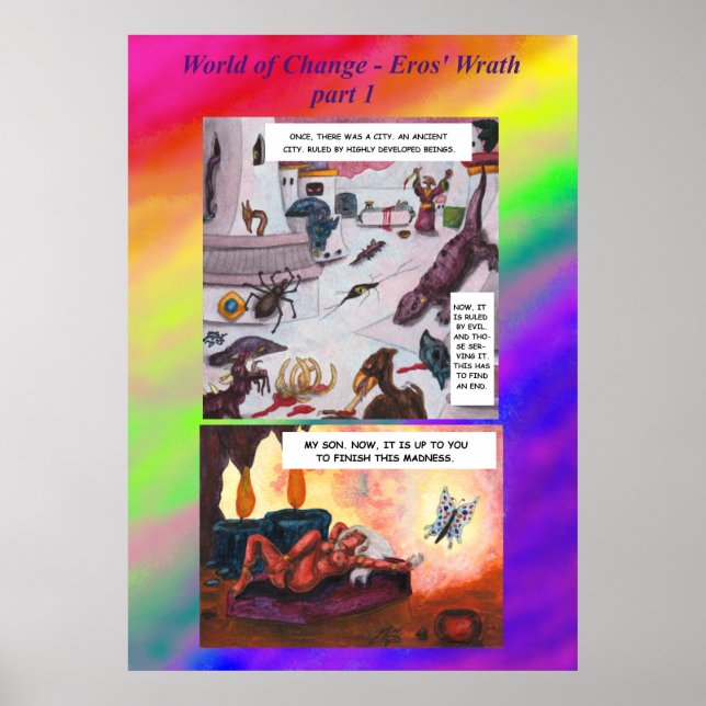 Poster História em Quadrinhos Fantasia Mundo Mudança Arte (Frente)
