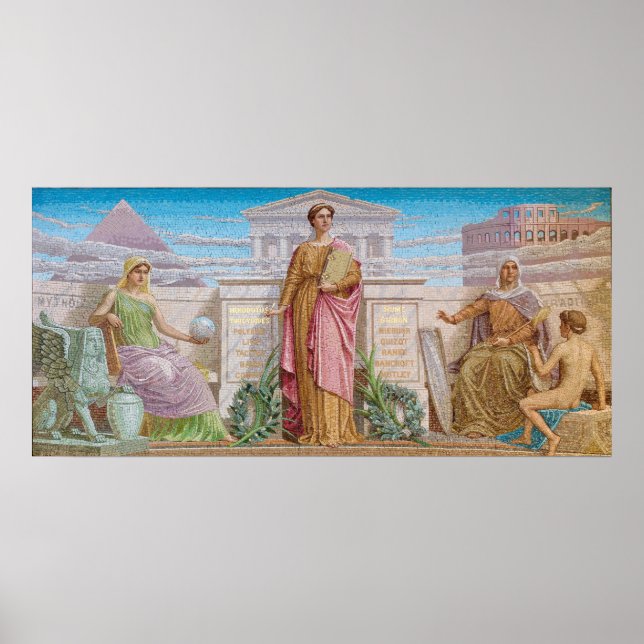 Pôster História, mosaico de Frederick Dielman (Frente)