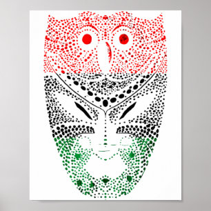 Poster História Negra Bandeira Pan-Africana Unia Liberdad