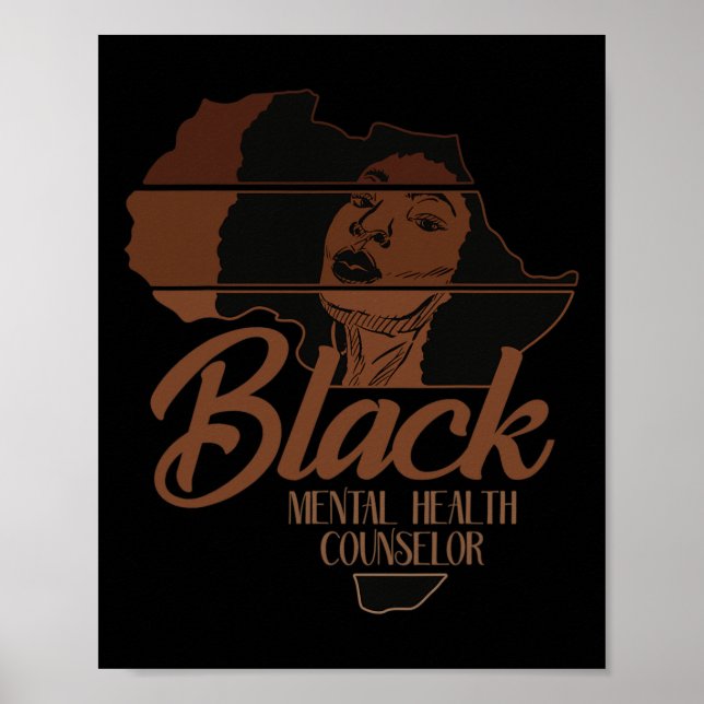Poster História Negra Conselheiro de Saúde Mental African (Frente)