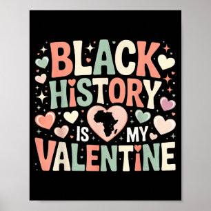 Poster História Negra É Meu Mês de Valentim Dia dos Namor