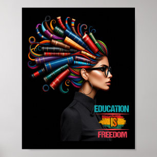 Poster História Negra Educação Mês é Liberdade Chá Negra