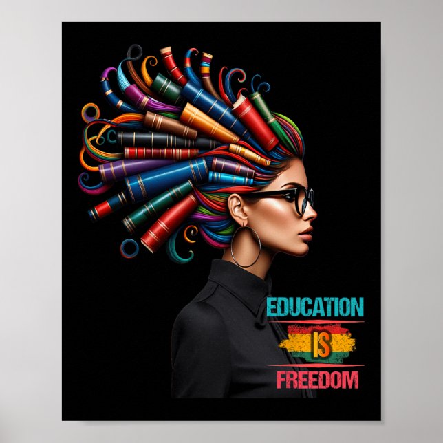 Poster História Negra Educação Mês é Liberdade Chá Negra (Frente)