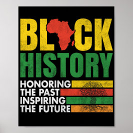 Poster História Negra Honrando o Futuro Inspirador Passad
