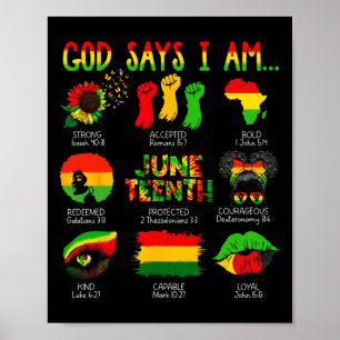 Poster História Negra Juneteenth Deus Diz Que Eu Sou Cris