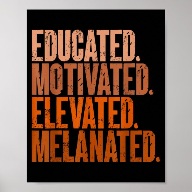 Poster História Negra Melanizada Motivada Elevada Educada (Frente)