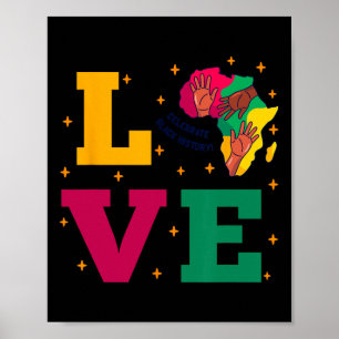 Poster História Negra Mês Amor Mapa Africano Mulheres Hom