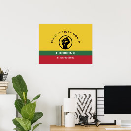 Poster História Negra Mês Curva Texto Afro-Americano