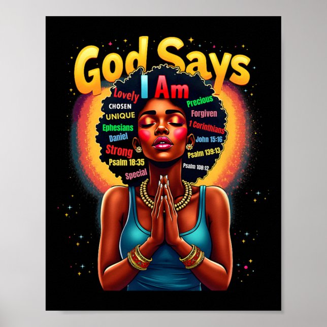 Poster História Negra Mês Deus Diz Que Eu Sou A Décima Sé (Frente)